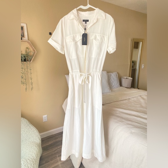 Rag & Bone NWT Luna linen midi dress‎ color marsh size medium